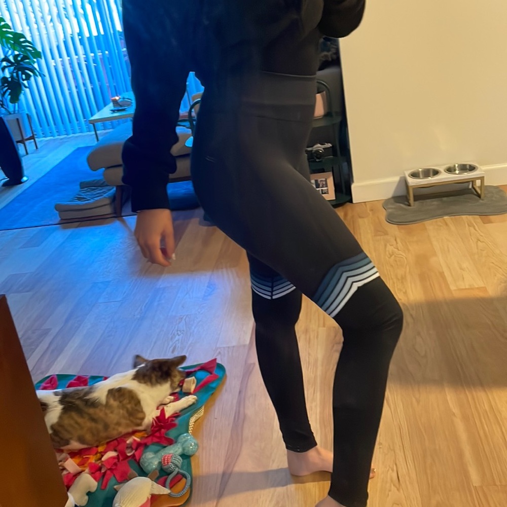 Poprageous Medium leggings retro blue stripes
